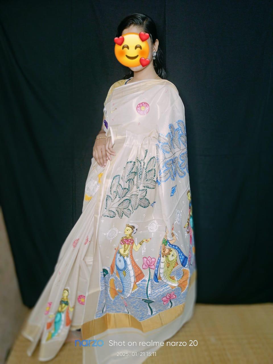 HAND PAINTED SAREE